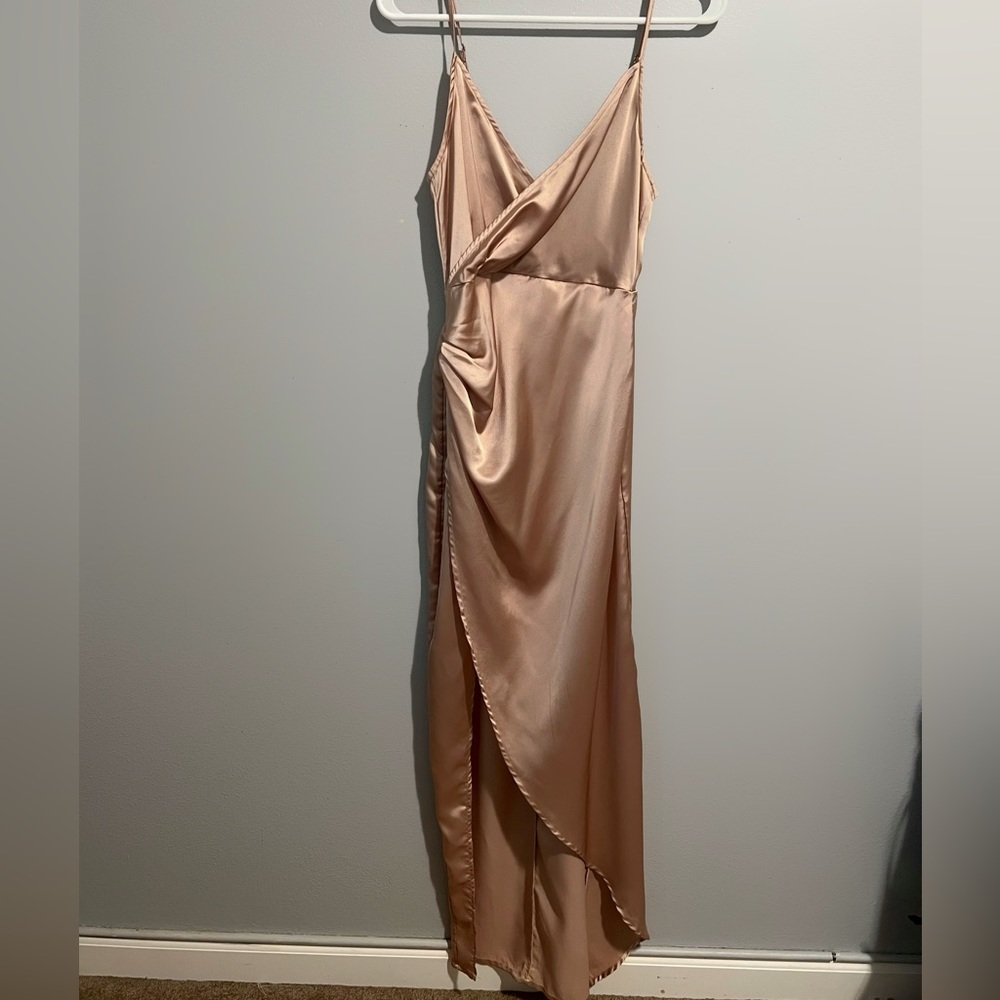Pretty Little Thing satin wrap dress